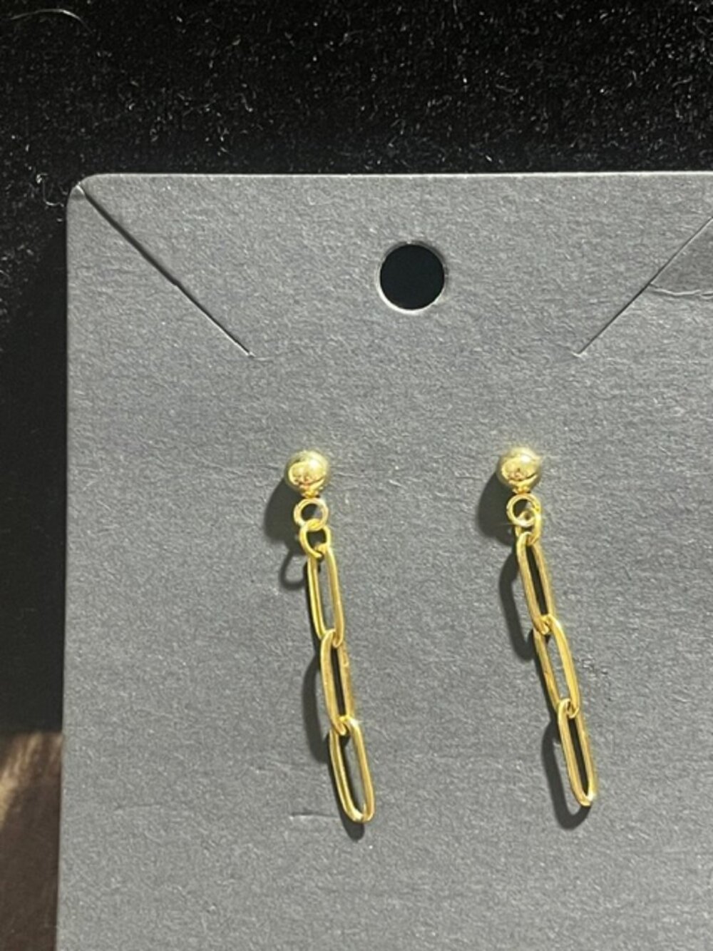 18K Gold Plated Paperclip Chain Drop Earrings Waterproof Dangle Jewelry